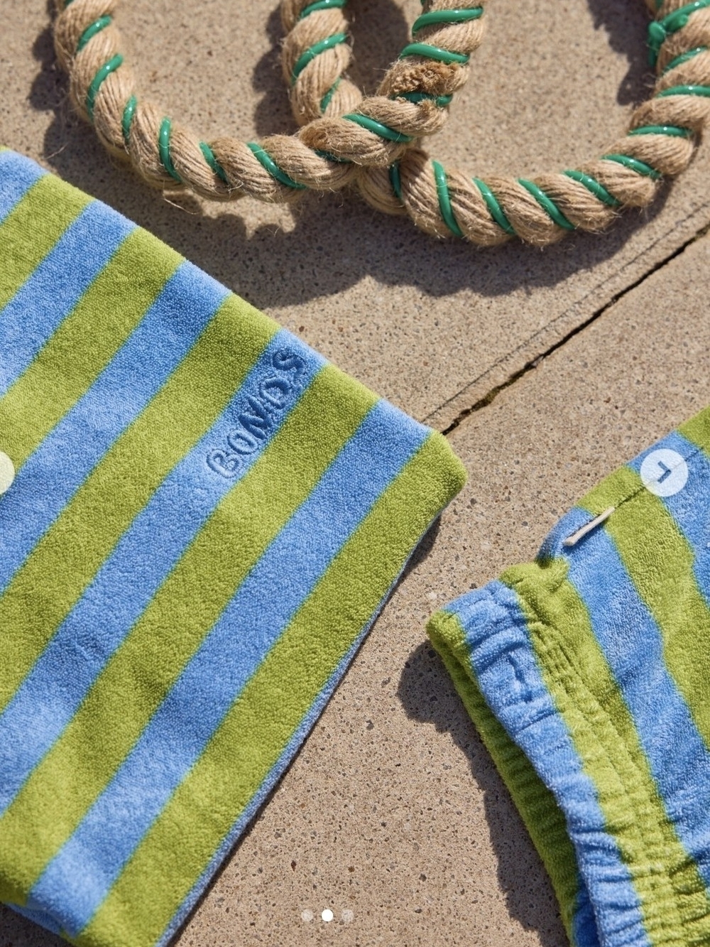 Bonds Green and Blue Striped Set